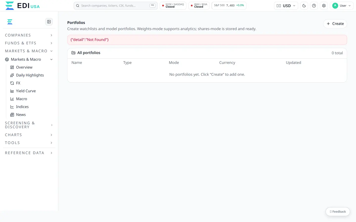 Portfolio Optimization: EDI Finance Platform